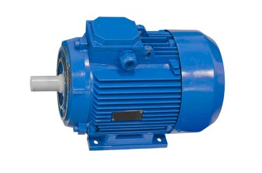 Elektrik motoru beyaz arkaplanda izole edildi