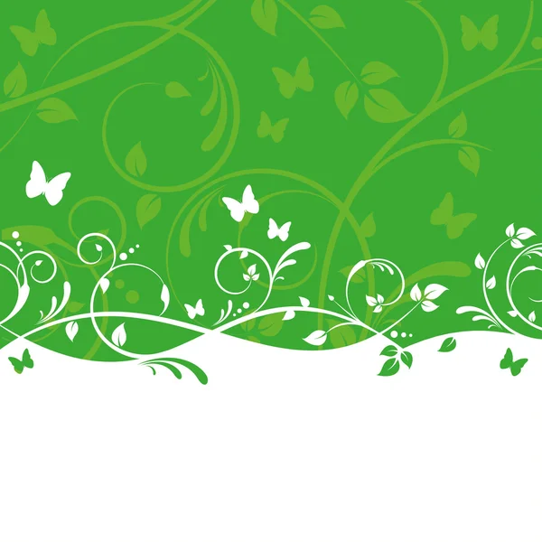 Desenho floral verde — Vetor de Stock