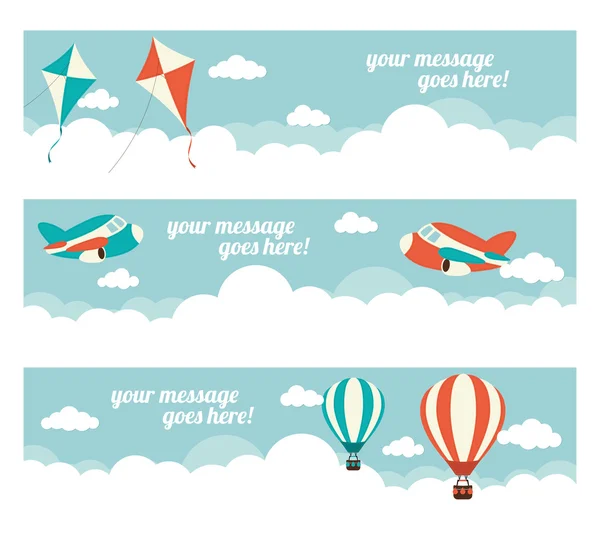 In de lucht Website Banners — Stockvector