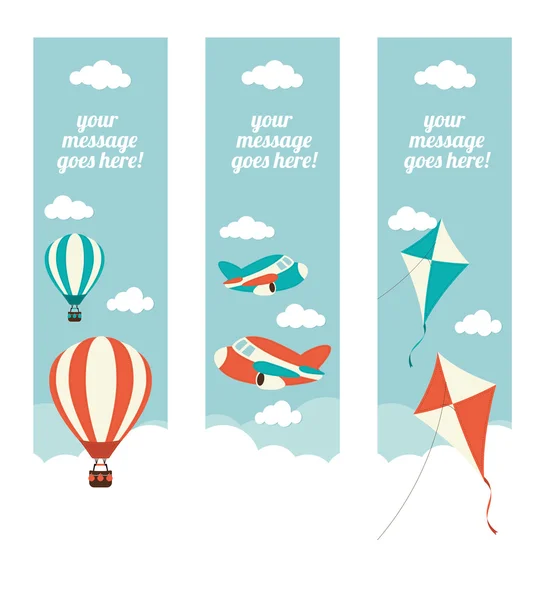 In de lucht Website Banners — Stockvector