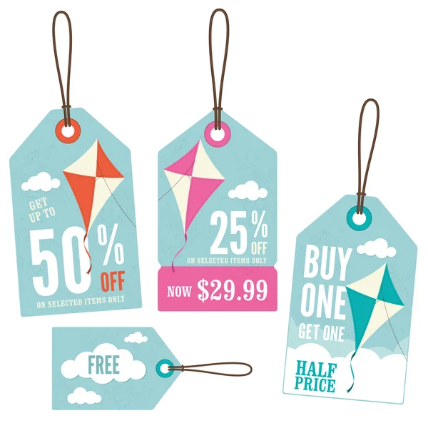 Kite Retail Price Tags — Stock Vector