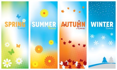 Bahar, yaz, Sonbahar, kış Banner arka planlar