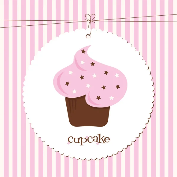 Cupcake con Stella Sprinkles — Vettoriale Stock