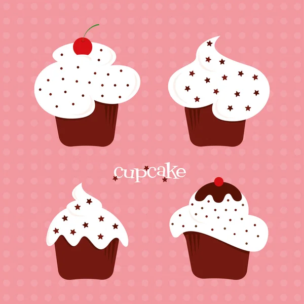 Cupcake con Sprinkles — Vettoriale Stock