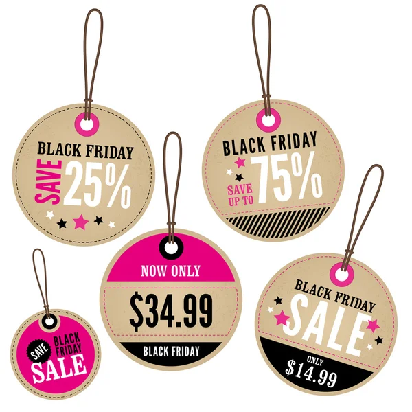 Etiquetas de venta al por menor Black Friday — Vector de stock