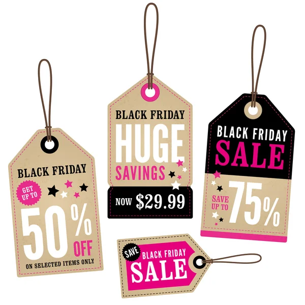 Black Friday étiquettes de détail — Image vectorielle