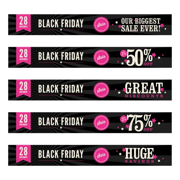 Black Friday Sale Web Banners — Stock Vector