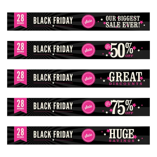 Negro viernes venta web banners — Vector de stock