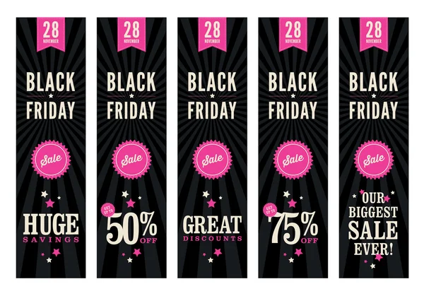 Negro viernes venta web banners — Vector de stock