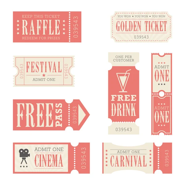 Festival & carnaval Tickets — Stockvector