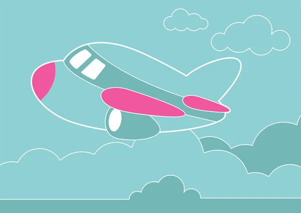Plane in the clouds — Stock Vector