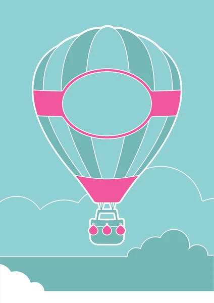 Hot Air Balloon and Cloud — Stock Vector