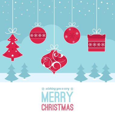 Xmas süslemeleri ve kış sahne