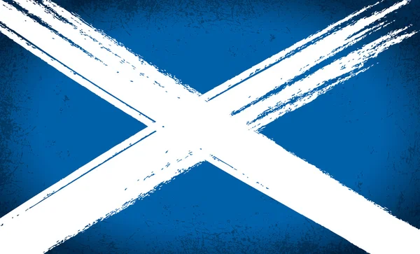 Scottish Saltire Flag with Grunge Effect — Stock Vector