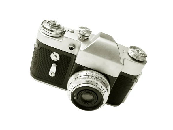 Oude camera geïsoleerd op wit — Stockfoto