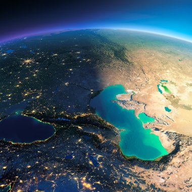 Detaylı toprak. Kafkasya ve Hazar Denizi