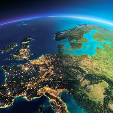 Detailed Earth. Central Europe clipart