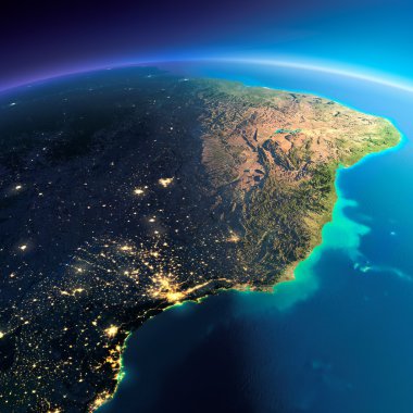 Detailed Earth. East Coast of Brazil clipart