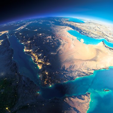 Detailed Earth. Saudi Arabia clipart