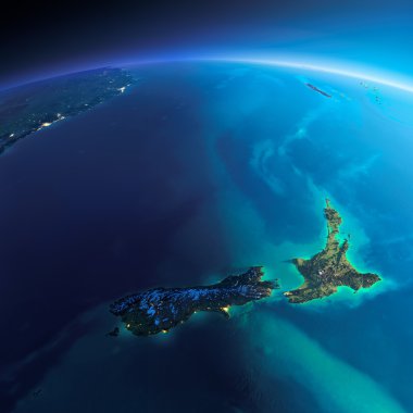 Detailed Earth. New Zealand clipart