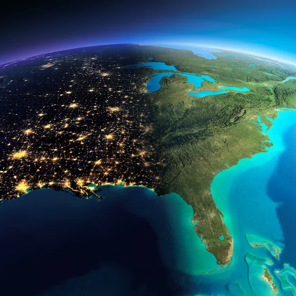 Gedetailleerde aarde. Golf van Californië, Mexico en de westelijke VS. — Stockfoto