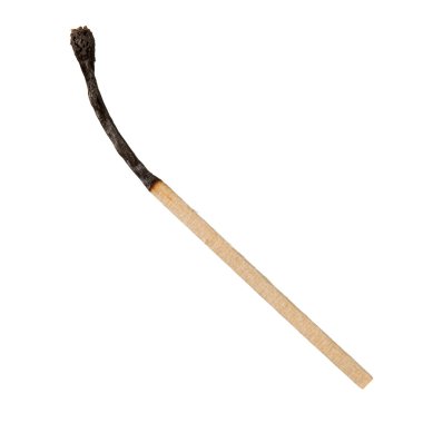 Yanmış kibrit çöpü izole