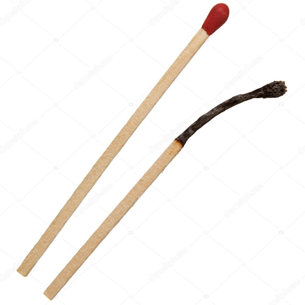 Two matchsticks isolated