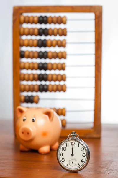 Retro pocket watch on a table — Stock Photo, Image