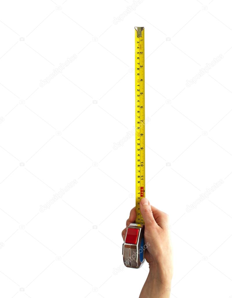 Hand with a measuring tape