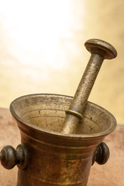 Bronze mortar and pestle — Stock Photo, Image