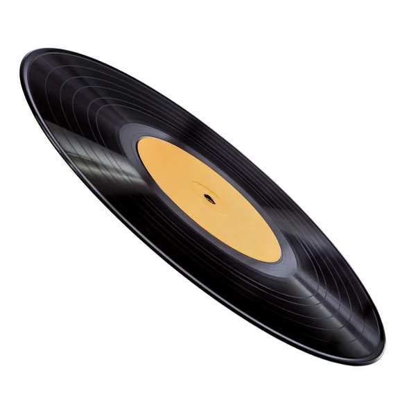 Vinyl record met gele label — Stockfoto