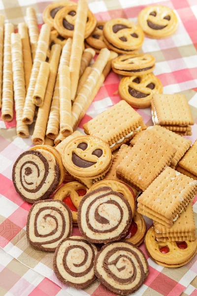 Pile of cookies and tubules — Stock Photo, Image