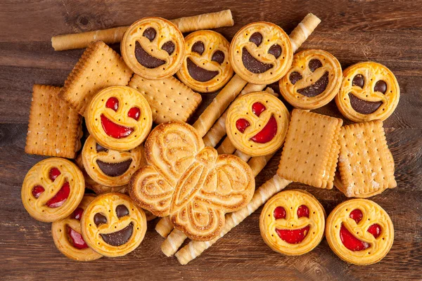 Cookies on a brown table — Stock Photo, Image