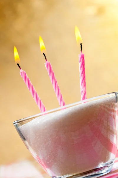 Three burning candles — Stock Photo, Image