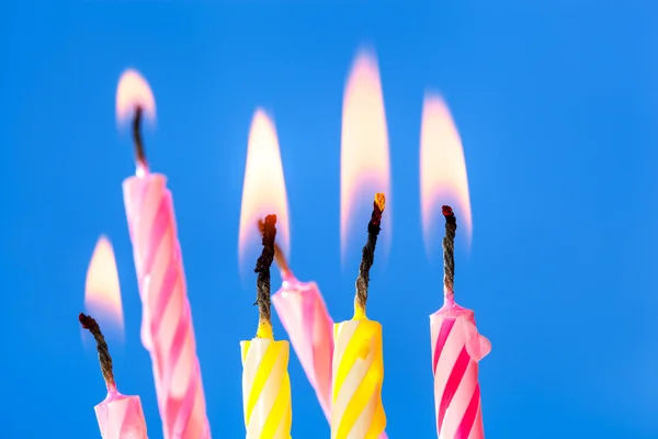 Burning birthday candles — Stock Photo, Image