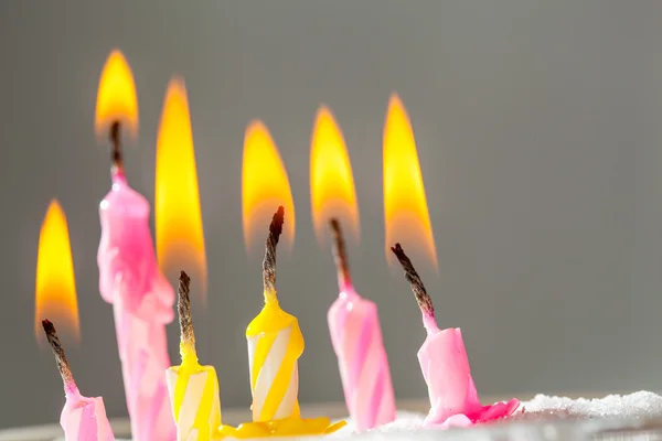 Six burning  candles — Stock Photo, Image