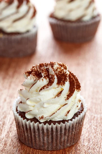 Bolo de cacau com queijo creme — Fotografia de Stock