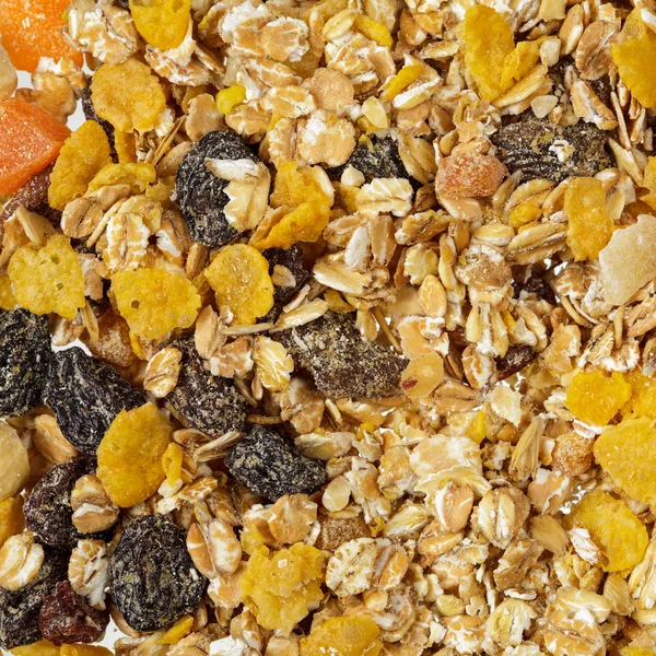 Fundo muesli derramado — Fotografia de Stock