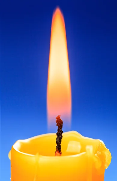 Zbliżenie płomień świecy — Zdjęcie stockowe