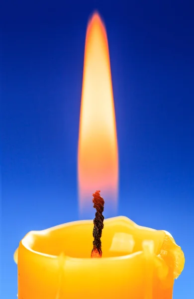 Candle flame närbild — Stockfoto