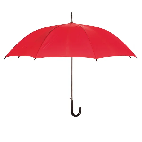 Paraguas rojo abierto sobre blanco — Foto de Stock