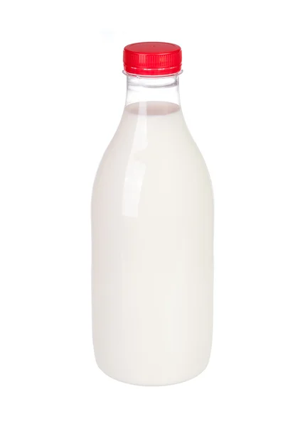 Mléko v plastové lahvi — Stock fotografie