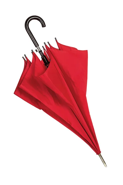 Κλειστό κόκκινη ομπρέλα πάνω από το λευκό Εικόνα Αρχείου