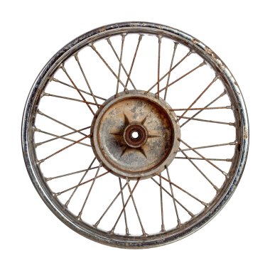 Old motorcycle rim isolated clipart