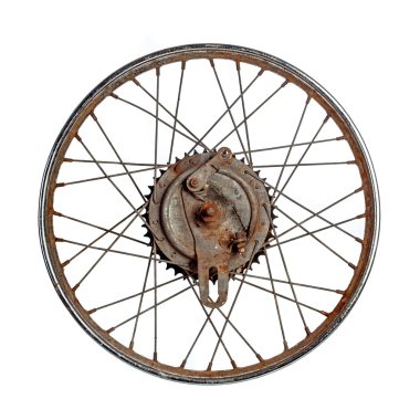 Old rusty motorcycle rim  clipart