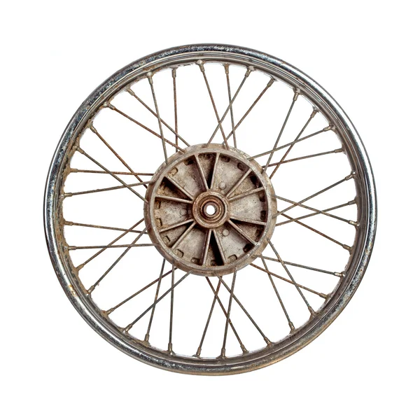 Oude motorfiets rim geïsoleerd — Stockfoto