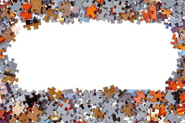 Rahmen aus Puzzleteilen — Stockfoto