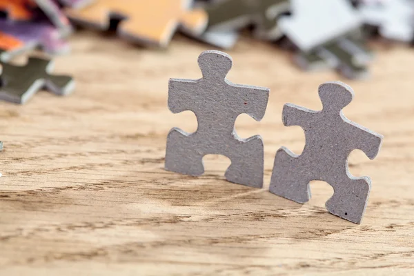Closeup of Jigsaw Puzzle Pieces — Stock Photo, Image