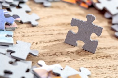 closeup jigsaw bulmaca parçası