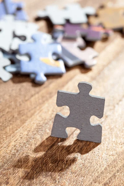 Closeup of Jigsaw Puzzle Piece — Stock Photo, Image